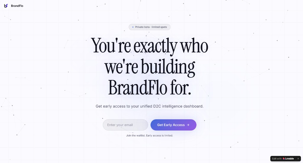 BrandFlo — D2C intelligence dashboard
